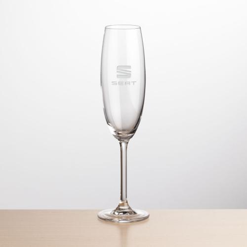 Corporate Gifts, Recognition Gifts and Desk Accessories - Etched Barware - Blyth Flute - Deep Etch
