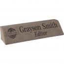 Gray Leatherette Desk Wedge Corporate Gifts