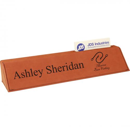Corporate Gifts, Recognition Gifts and Desk Accessories - Desk Accessories - Rawhide Leatherette Desk Wedge with Business Card Holder