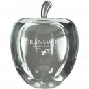 Clear Optical Crystal Apple with Flat Face