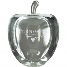 Employee Gifts - Clear Optical Crystal Apple with Flat Face
