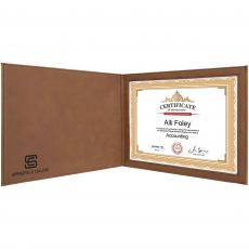 Employee Gifts - Dark Brown Laserable Leatherette Certificate Holder