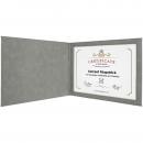 Gray Laserable Leatherette Certificate Holder