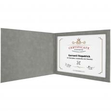 Employee Gifts - Gray Laserable Leatherette Certificate Holder