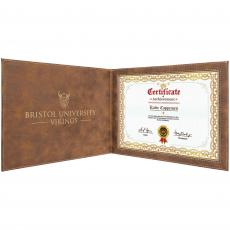 Employee Gifts - Rustic Laserable Leatherete Certificate Holder