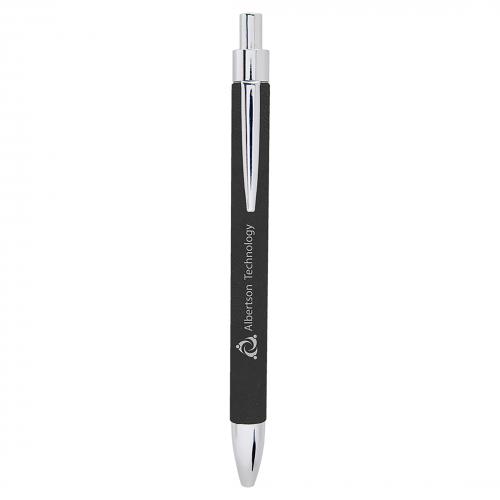 Corporate Gifts, Recognition Gifts and Desk Accessories - Black Engraves Silver Laserable Leatherette Pen