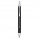 Black Engraves Silver Laserable Leatherette Pen