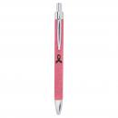 Pink Engraves Black Laserable Leatherette Pen