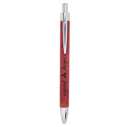 Corporate Gifts, Recognition Gifts and Desk Accessories - Rose Engraves Black Laserable Leatherette Pen