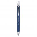 Blue Engraves Silver Laserable Leatherette Pen
