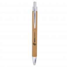 Employee Gifts - Bamboo Engraves Silver Laserable Leatherette Pen