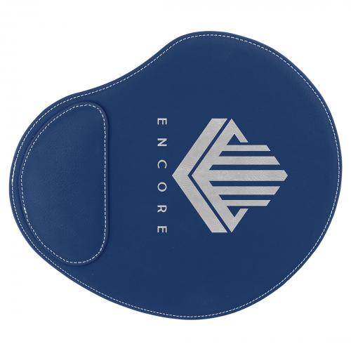 Corporate Awards - Gradulation Awards - Blue Engraves Silver Laserable Leatherette Mouse Pad