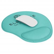 Employee Gifts - Teal Engraves Black Laserable Leatherette Mouse Pad