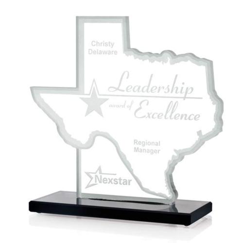 Corporate Awards - Texas Starfire/Ebony Abstract / Misc Crystal Award