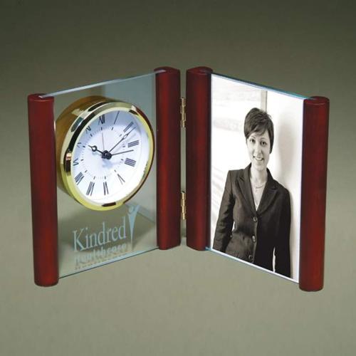 Corporate Gifts, Recognition Gifts and Desk Accessories - Clocks - Glass Photoholder 