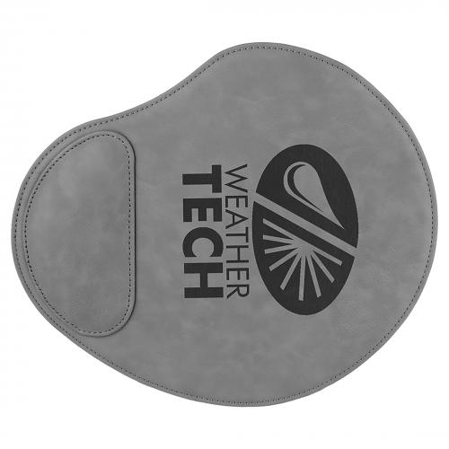 Corporate Awards - Gradulation Awards - Gray Engraves Black Laserable Leatherette Mouse Pad