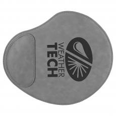 Employee Gifts - Gray Engraves Black Laserable Leatherette Mouse Pad