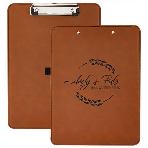 Corporate Gifts, Recognition Gifts and Desk Accessories - Rawhide Engraves Black Laserable Leatherette Clipboard