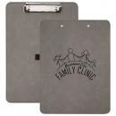 Gray Engraves Black Laserable Leatherette Clipboard