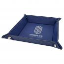 Blue Engraves Silver Laserable Leatherette Snap Up Tray