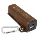 Rustic Engraves Gold Laserable Leatherette Power Bank with USB Cord