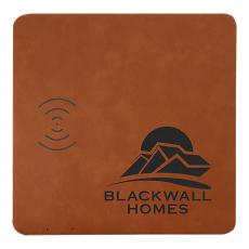 Employee Gifts - Rawhide Engraves Black Laserable Leatherette Charging Mat