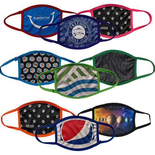 Corporate Awards - Customizable Color 2-Ply Full Color Polyester Face Mask Cover