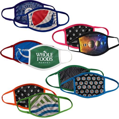 Corporate Awards - Customizable Color 3-Ply Full Color Polyester Face Mask Cover