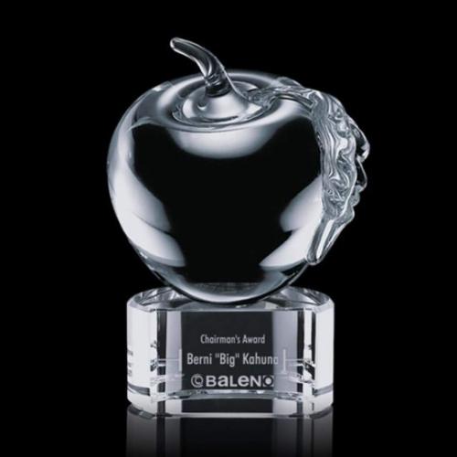 Corporate Gifts, Recognition Gifts and Desk Accessories - Paperweights - Apple Apples on Paragon Base Glass Award