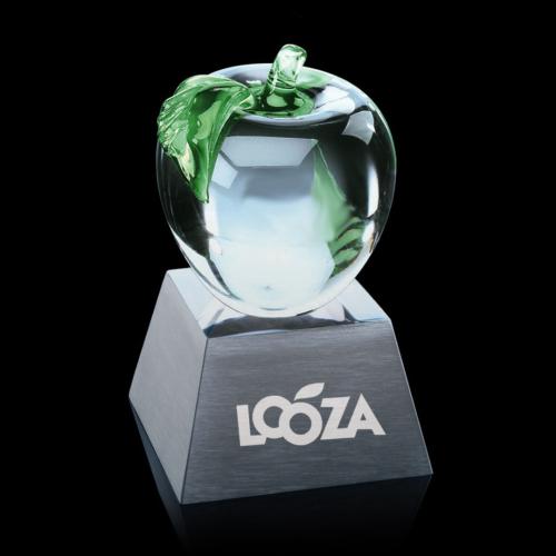 Corporate Awards - Apple Glass on Aluminum Base Award