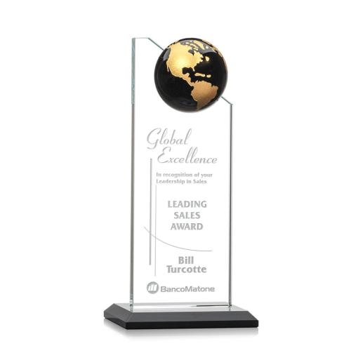 Corporate Awards - Arden Globe Black/Gold Crystal Award