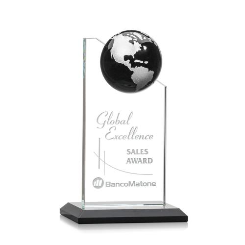 Corporate Awards - Arden Globe Black/Silver Crystal Award