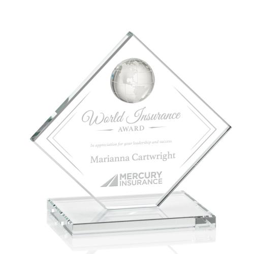 Corporate Awards - Ferrand Globe Clear Spheres Crystal Award