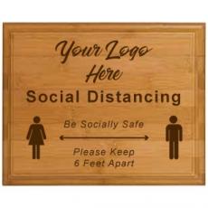 Employee Gifts - Social Distancing Genuine Vertical Bamboo Plaque