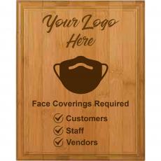 Employee Gifts - Face Covering Genuine Bamboo Plaque