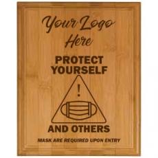 Employee Gifts - Protect Yourself Genuine Horizontal Bamboo Plaque