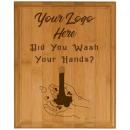 Wash Your Hands GenuineHorizontal Bamboo Plaque