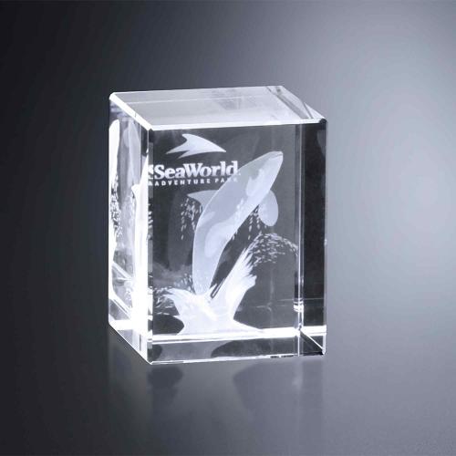 Corporate Awards - Crystal Awards - 3D Chapin Rectangle