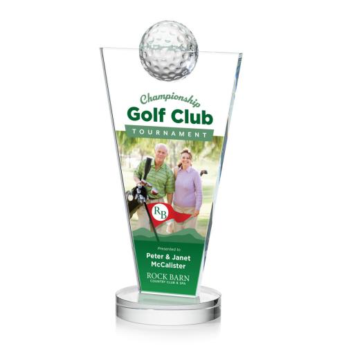 Corporate Awards - Slough Golf Full Color Clear Spheres Crystal Award