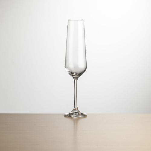 Corporate Gifts, Recognition Gifts and Desk Accessories - Etched Barware - Cannes Flute - Deep Etch