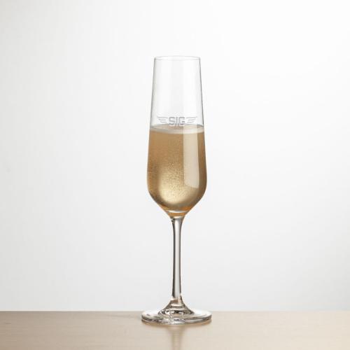 Corporate Gifts, Recognition Gifts and Desk Accessories - Etched Barware - Laurent Flute - Deep Etch