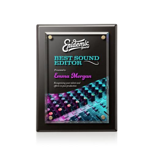 Corporate Awards - Full Color Awards - Caledon Full Color Plaque - Black/Gold