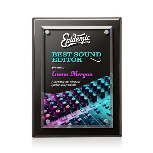Corporate Awards - Full Color Awards - Caledon Full Color Plaque - Black/Silver