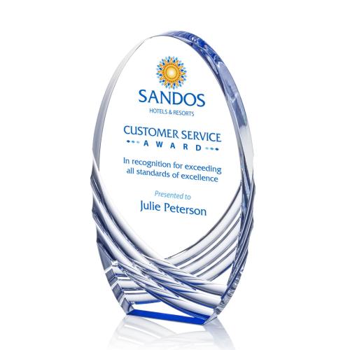 Corporate Awards - Westbury Full Color Blue Arch & Crescent Acrylic Award