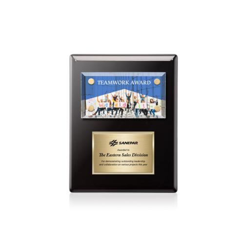 Corporate Awards - Award Plaques - Gossamer Full Color Plaque - Black/Gold