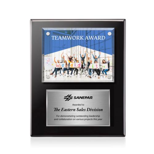 Corporate Awards - Award Plaques - Gossamer Full Color Plaque - Black/Silver