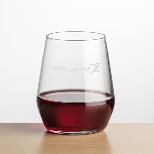 Corporate Recognition Gifts - Etched Barware - Wine Glasses - Germain Stemless Wine - Deep Etch