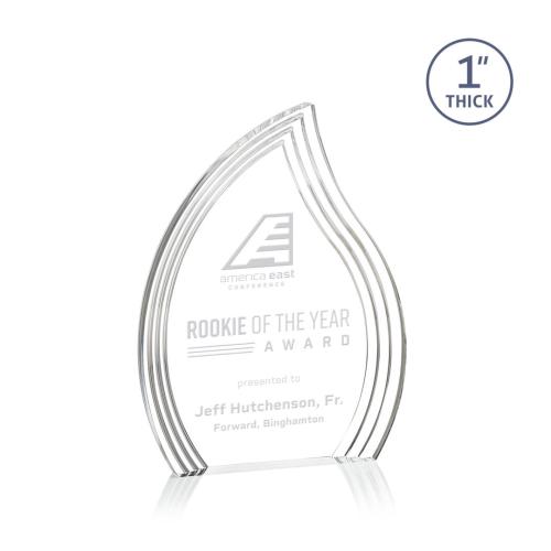 Corporate Awards - Tidworth Clear Flame Acrylic Award