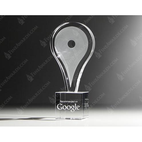 Featured - Custom Crystal Awards Gallery - Google Pin Drop Awards