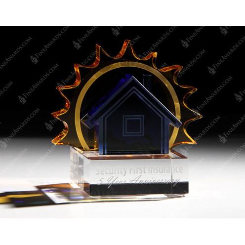 Featured - Custom Crystal Awards Gallery - Custom Sunburst Paperweight